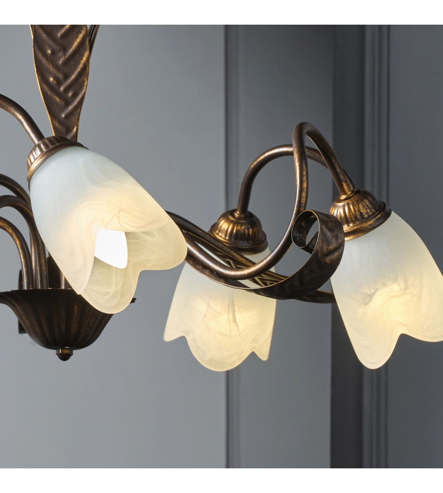 LAMPADARIO 5 LUCI ONLI "SONIA" BRONZO E14